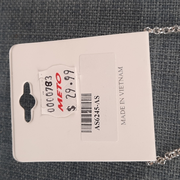 Silver Metal Alloy Tree of Life Lord's Prayer Engraved Pendant Necklace Earrings - Picture 5 of 5